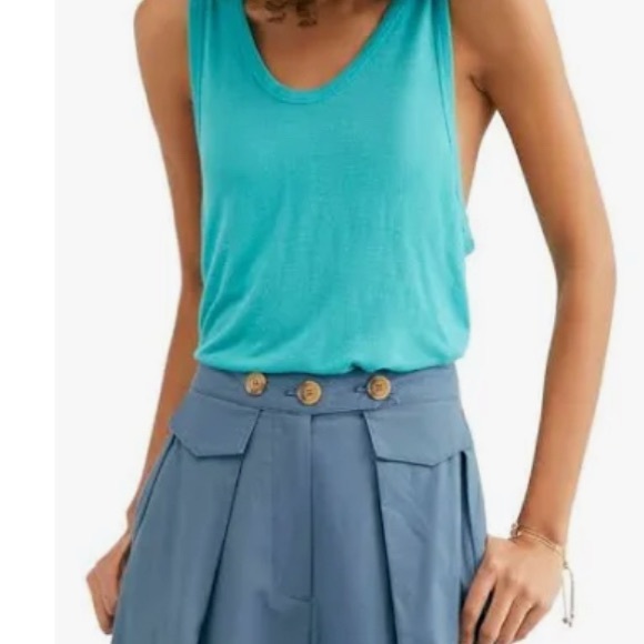 We The Free Easy Tank Top- Sea Turquoise - Picture 2 of 9